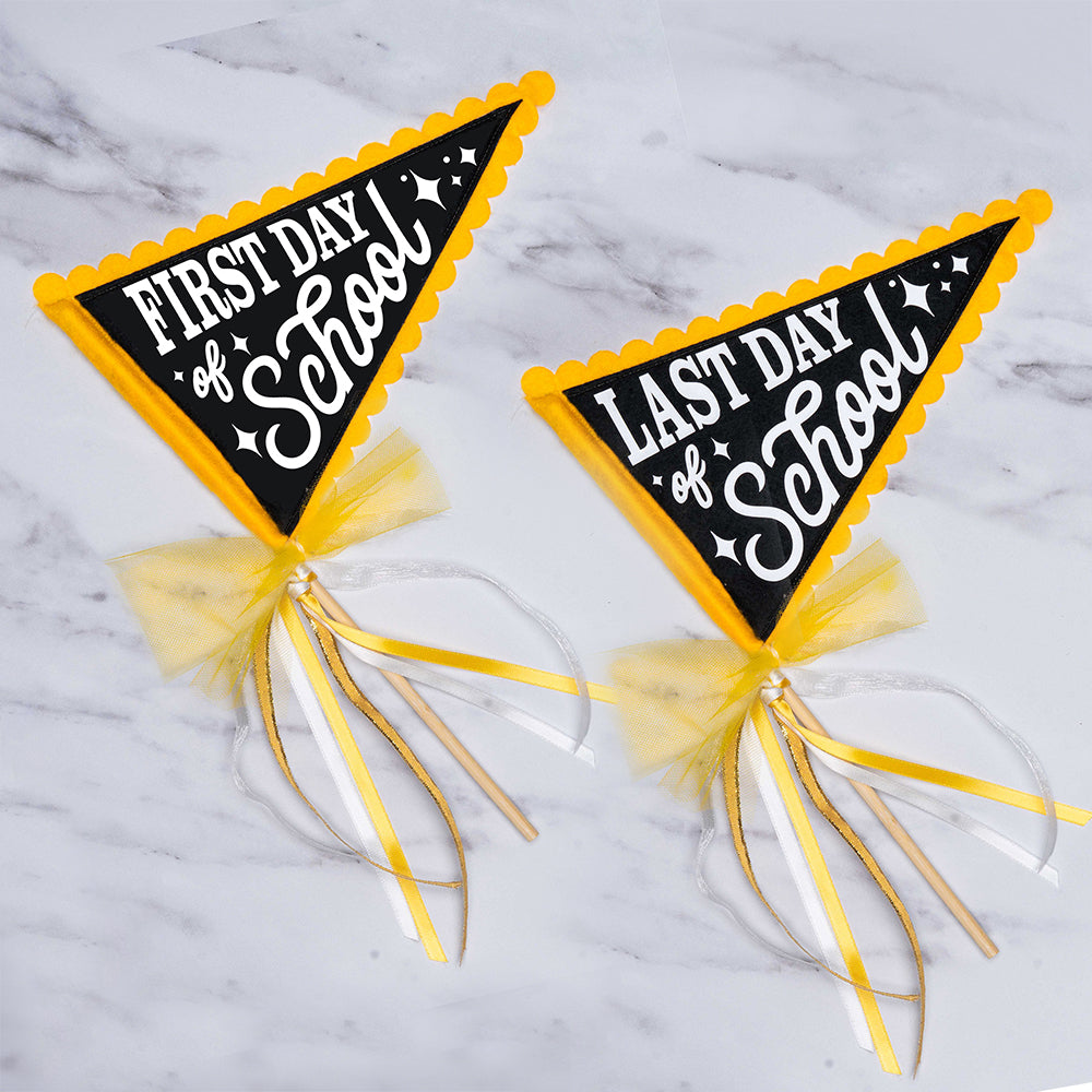 Teacher Classroom Decor "First Day of School" Party Pennant