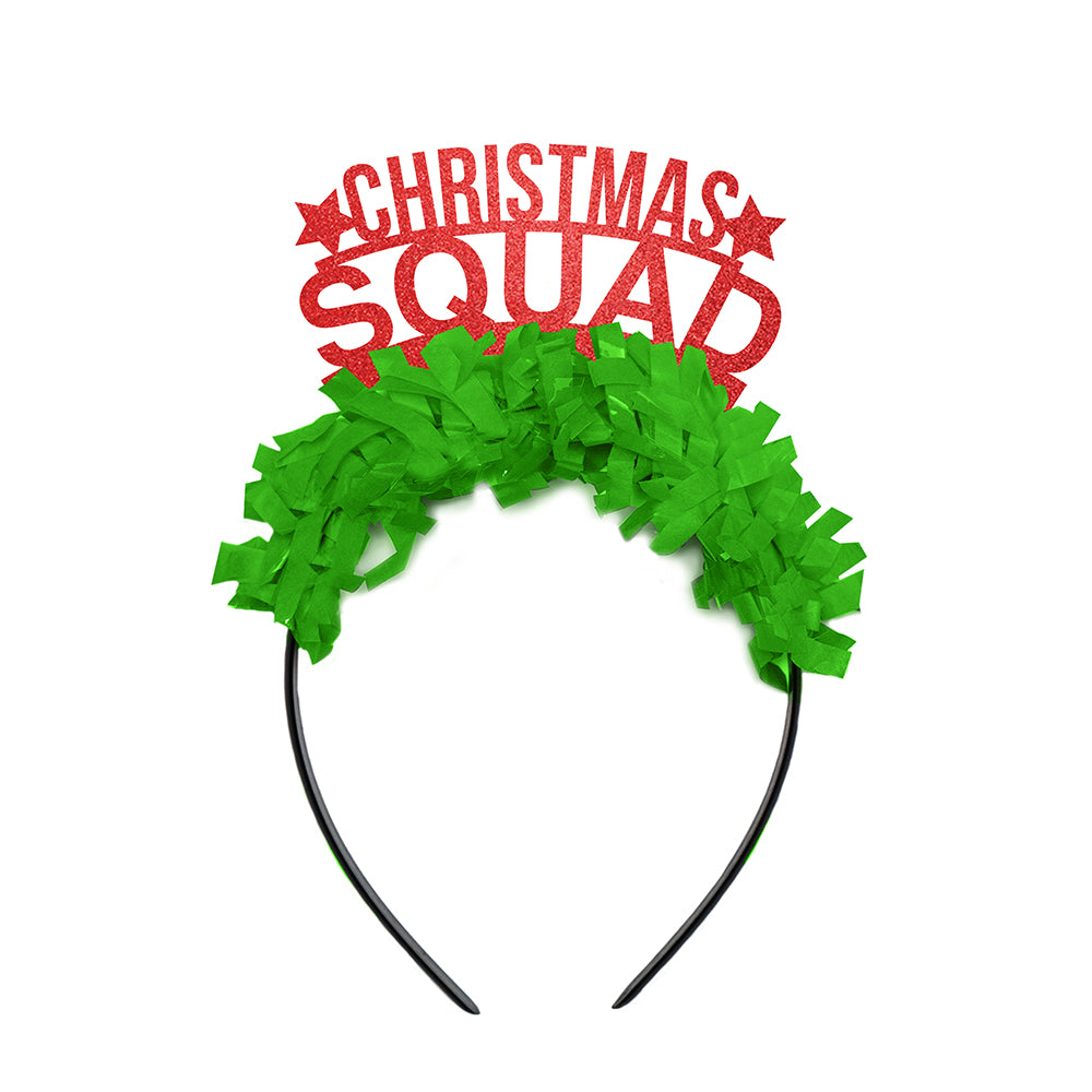 Christmas Party Headband "Christmas Squad" in red and green