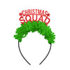 Christmas Party Headband "Christmas Squad" in red and green