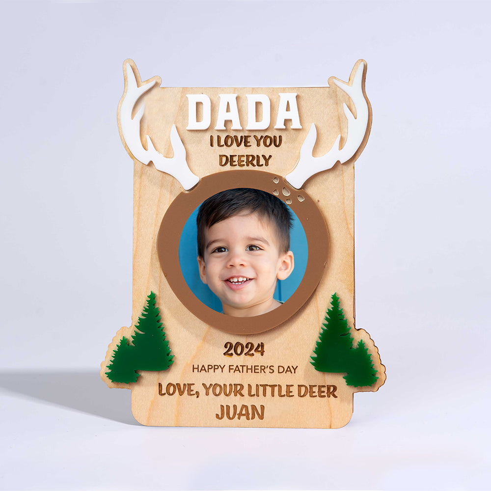 Deer wooden photo frame