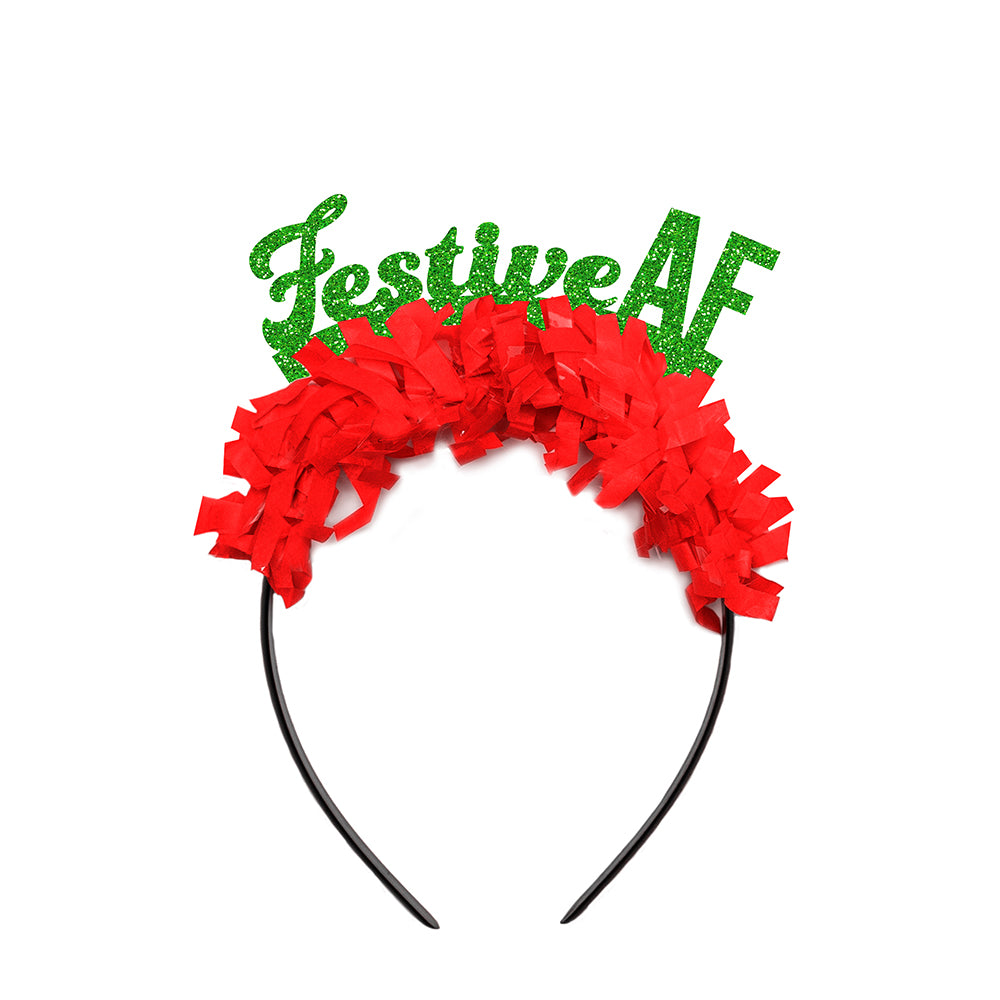 Festive AF Christmas Party Crown, Christmas Headband