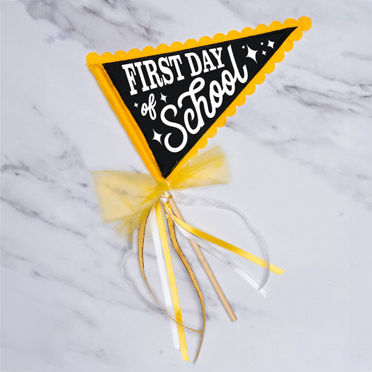 Teacher Classroom Decor "First Day of School" Party Pennant