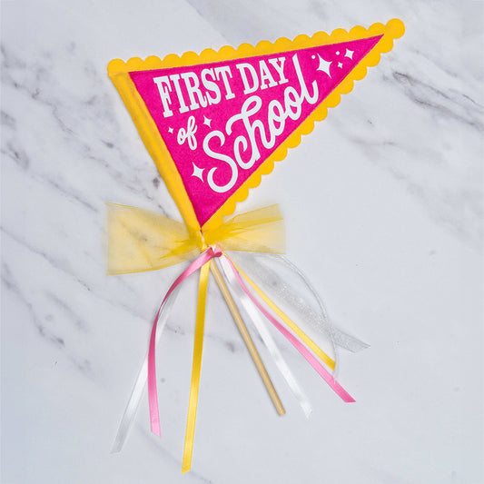 Teacher Classroom Decor "First Day of School" Pennant Flag 