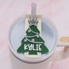 Christmas Tree Stanley Name Plate, Personlized Christmas Stanley Cup Accessory. Custom Fonts and colors!