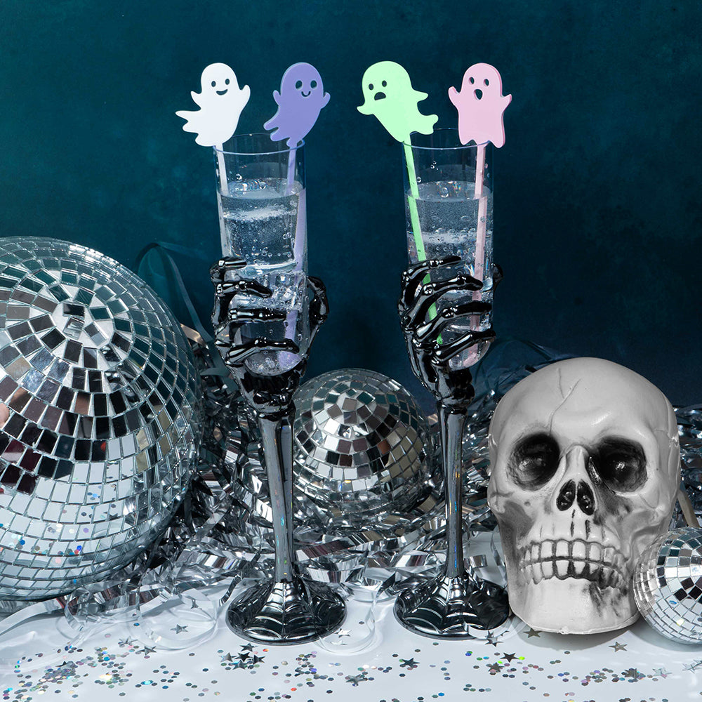 Pastel Ghost Halloween Cocktail Stirrers Swizzle Sticks