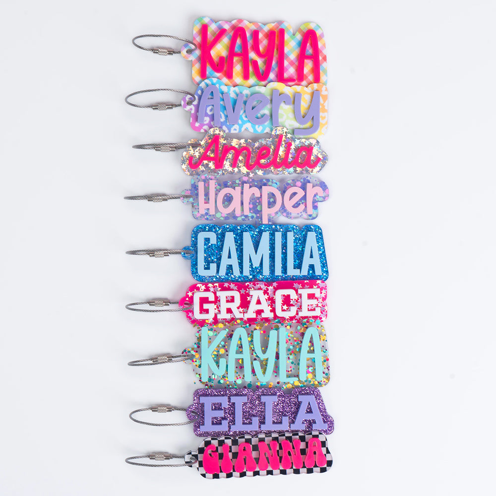 Girl Acrylic Name Keychains