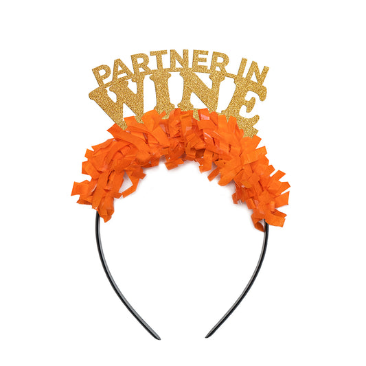 "Partner In Wine" Thanksgiving Party Crown Headband - Customize Yours!