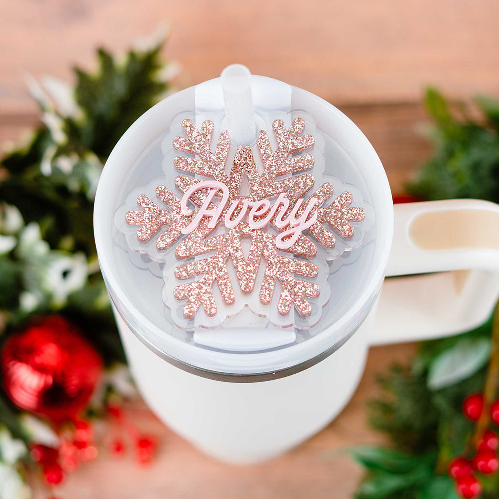 Snowflake Stanley Name Tag