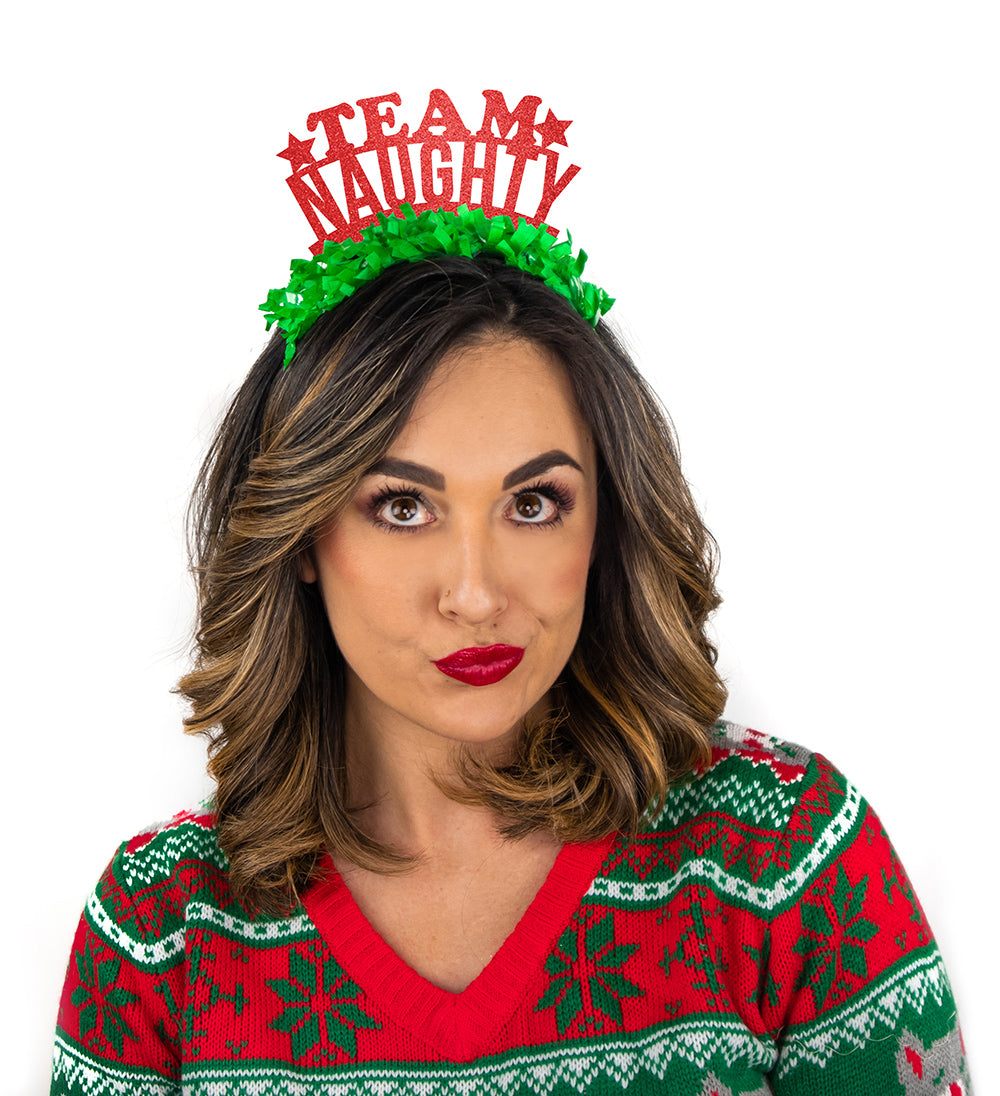 Funny Christmas Party Crown "Team Naughty"  